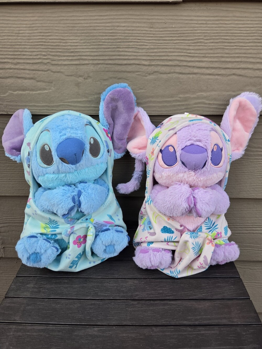 Disney Parks Babies Lilo And Stitch & Angel Swaddle Plush Toy Set Like New